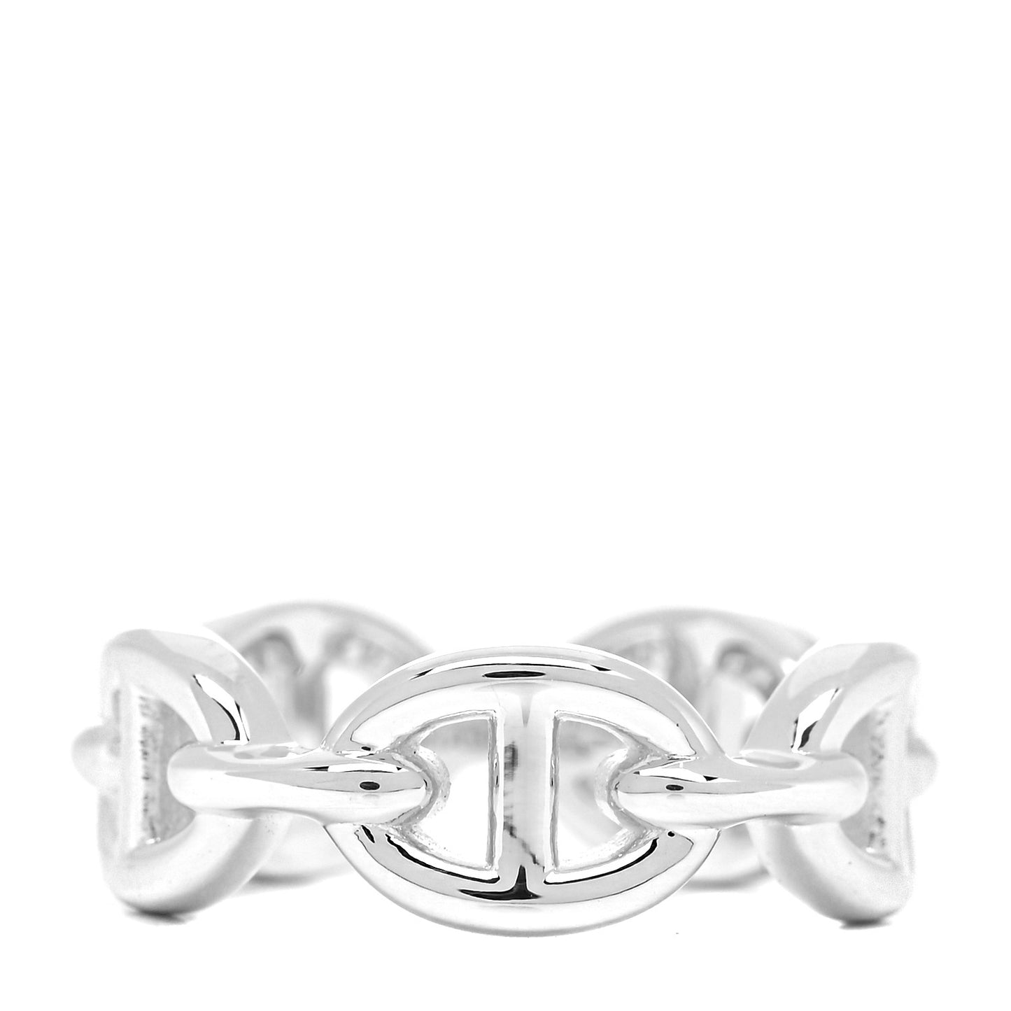 Sterling Silver PM Chaine d'Ancre Enchainee Band Ring 50 5.5