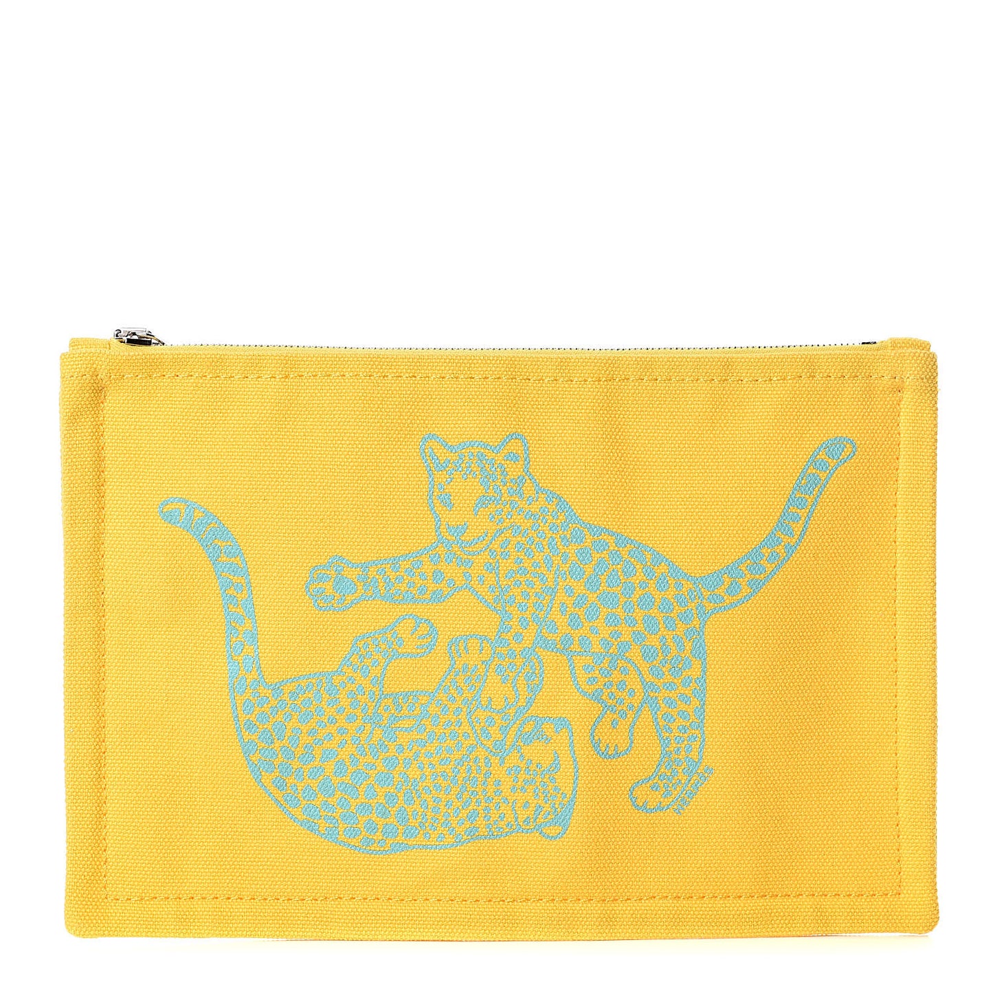 Cotton Canvas Leopards Small Flat Case
