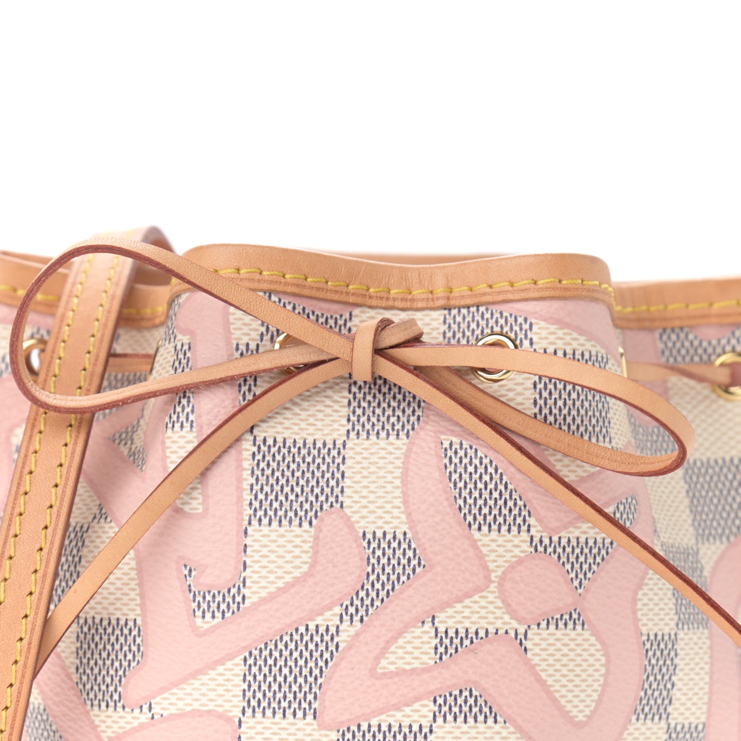 Louis Vuitton Damier Azur Tahitienne Nano Noe Rose Ballerine 8 of 11