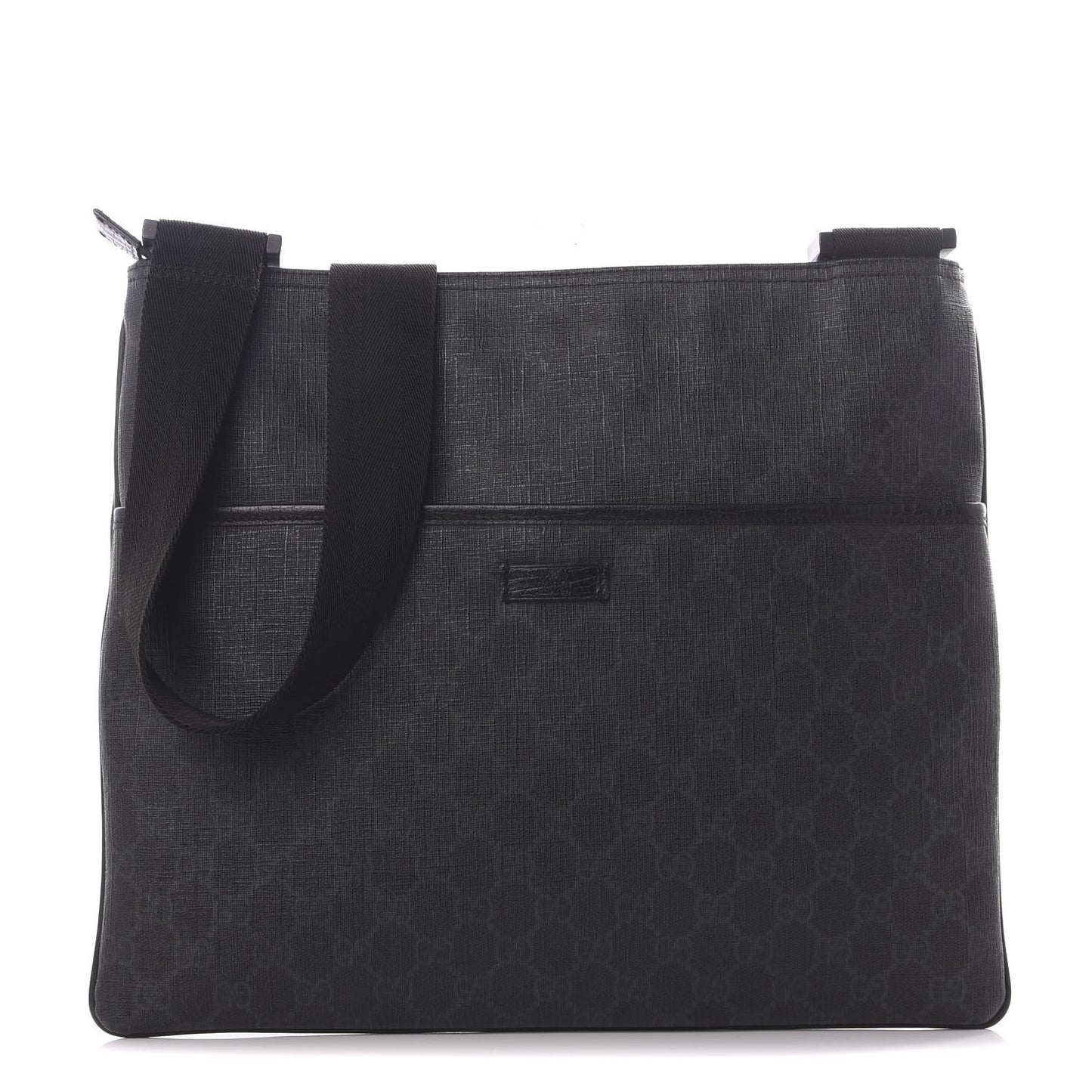 GG Plus Monogram Medium Flat Messenger Bag Black