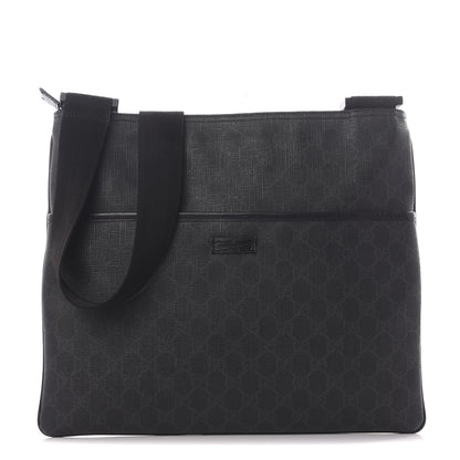 Gucci GG Plus Monogram Medium Flat Messenger Bag Black 1 of 8