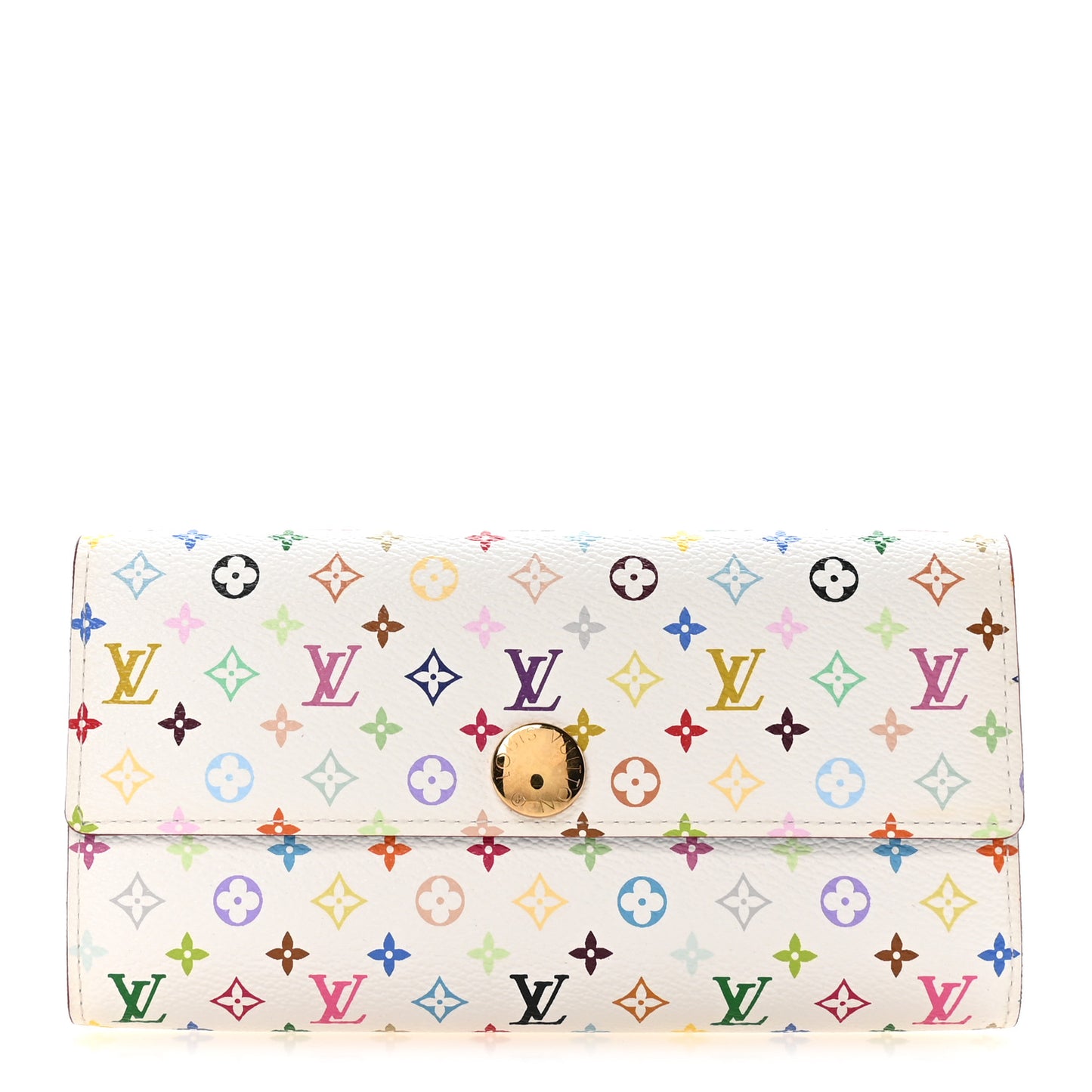 Monogram Multicolor Sarah Wallet White Bleuet