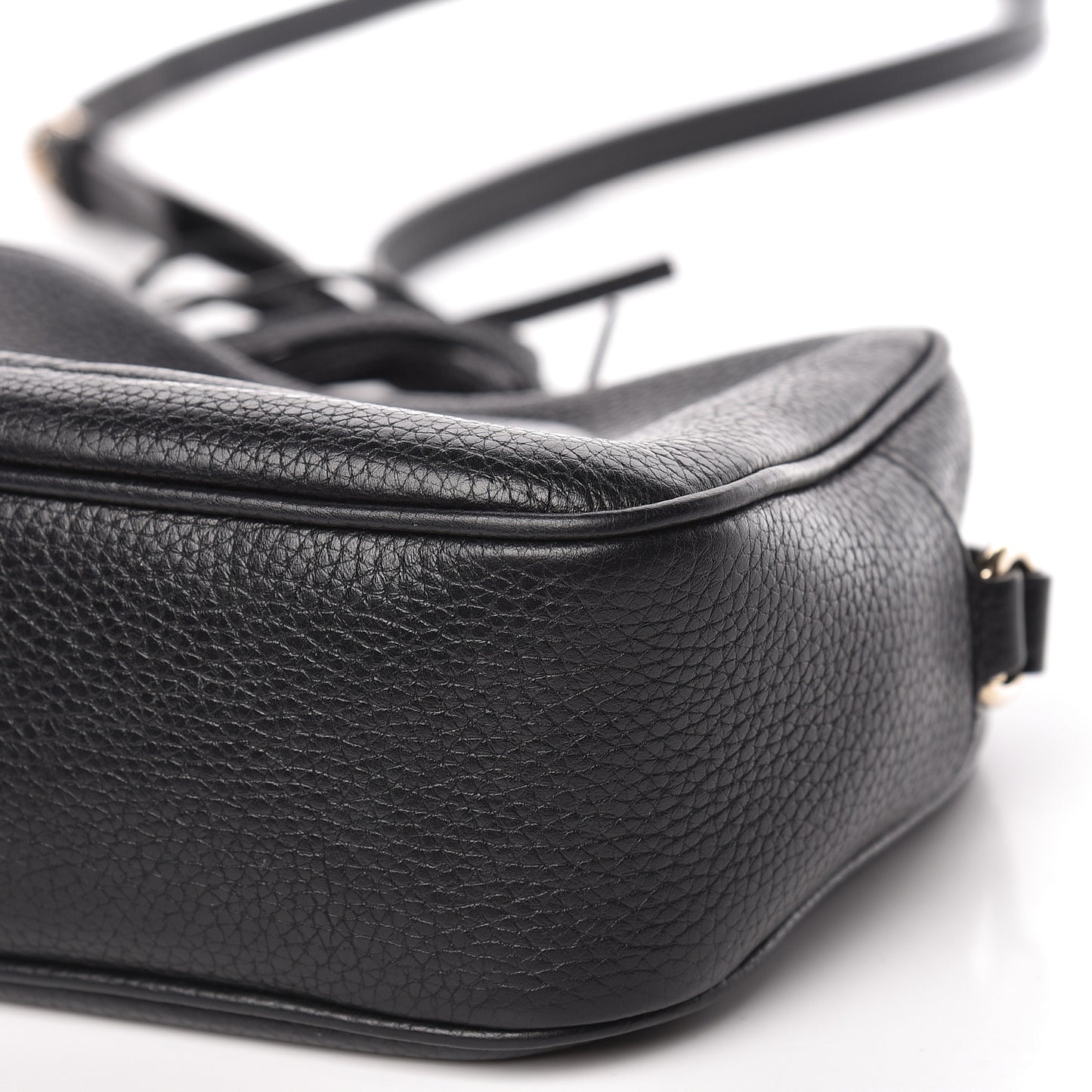 Pebbled Calfskin Small Soho Disco Bag Black
