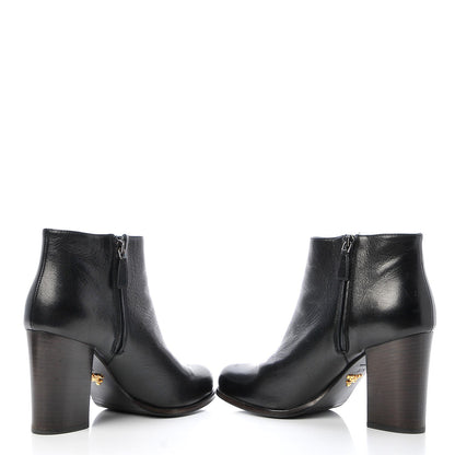Prada Calfskin Ankle Boots 37.5 Black 5 of 10