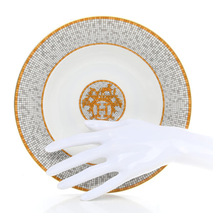 Hermes Porcelain Mosaique Au 24 Platine Soup Plate Set of 2 2 of 5