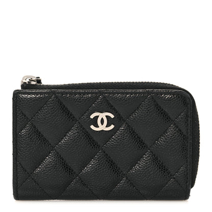 Chanel Caviar Quilted Zipped Key Holder Case Black 1 of 12