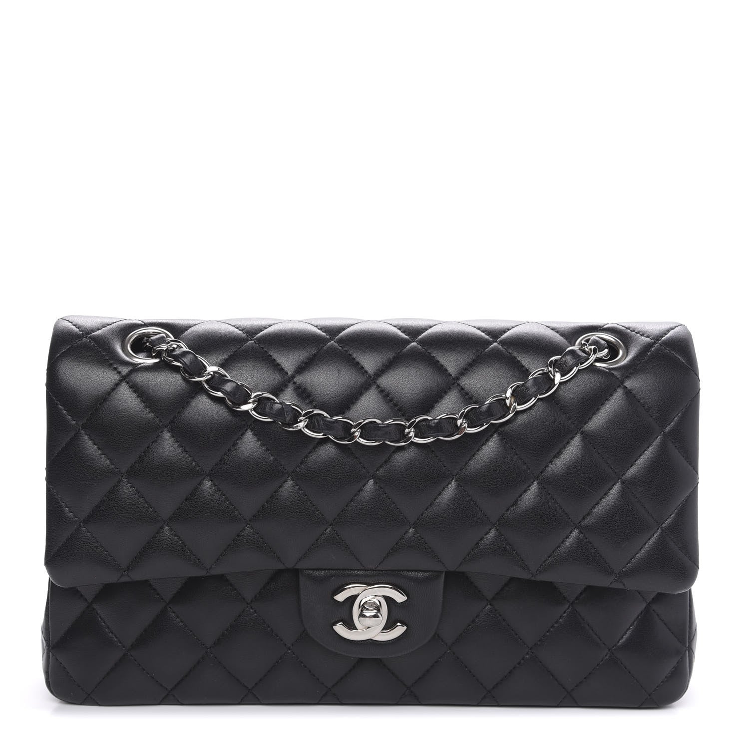 Chanel Lambskin Quilted Medium Double Flap Black 1 of 15
