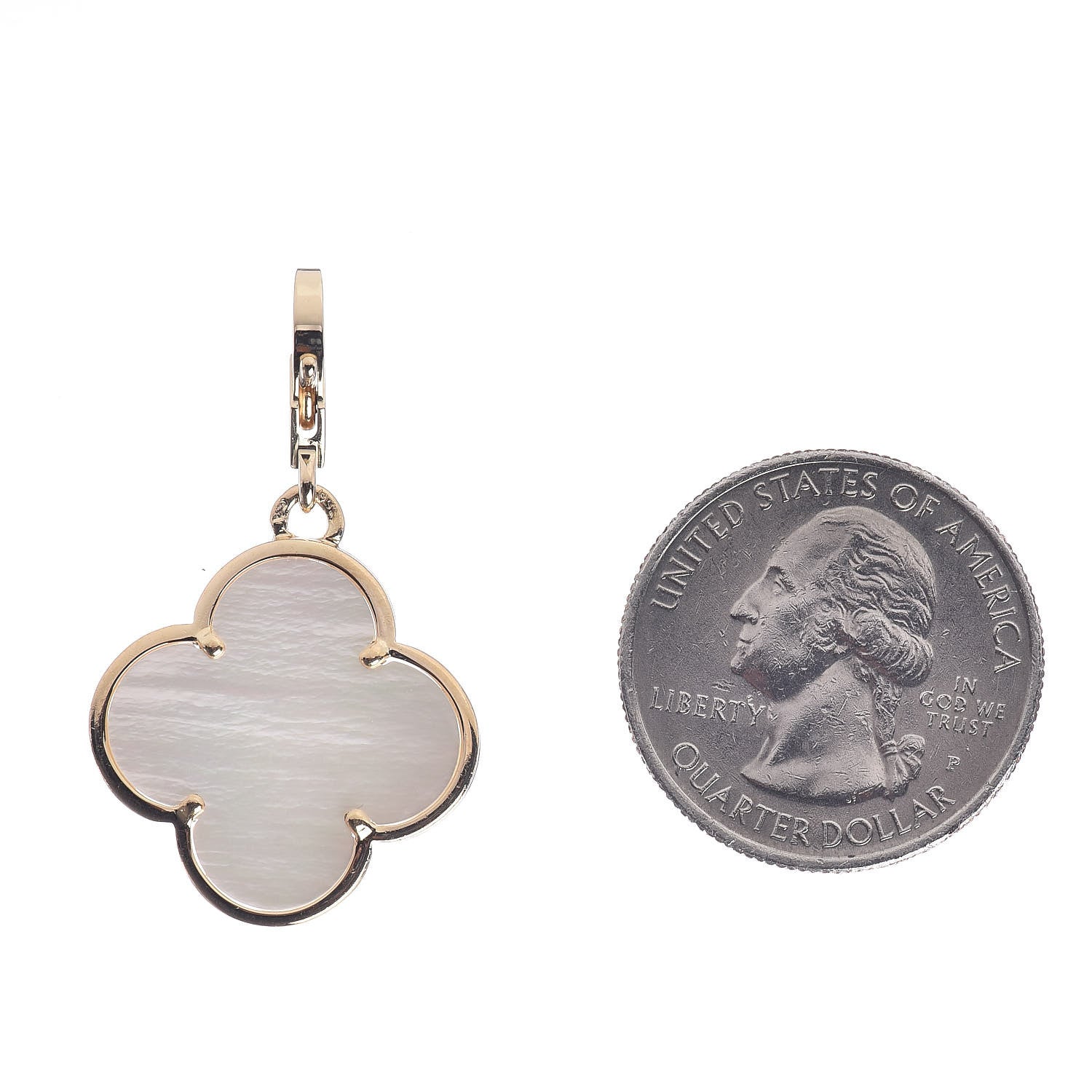 Van Cleef & Arpels 18K Yellow Gold Mother of Pearl Magic Alhambra Pendant 2 of 4