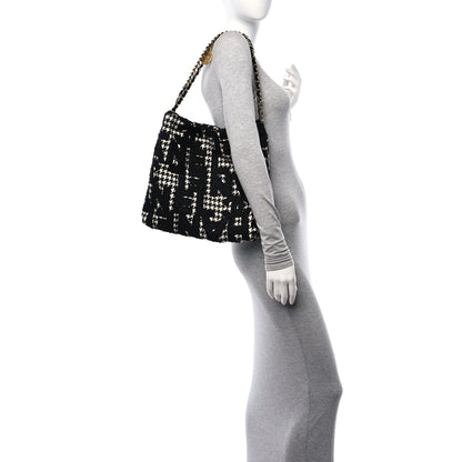 Chanel Tweed Houndstooth Quilted Chanel 22 Black Ecru 2 of 13