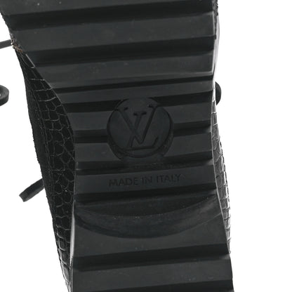 Louis Vuitton Suede Calfskin Monogram Laureate Platform Desert Boots 37 Black 6 of 8