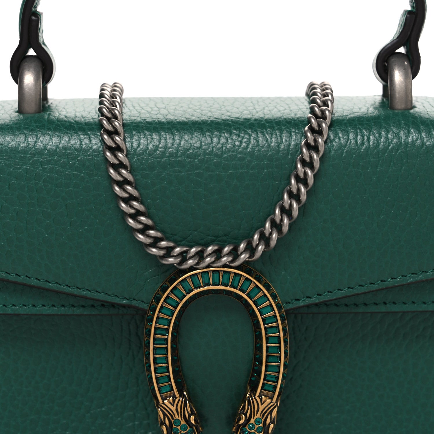Gucci Dollar Calfskin Crystal Mini Dionysus Top Handle Bag Emerald 8 of 10