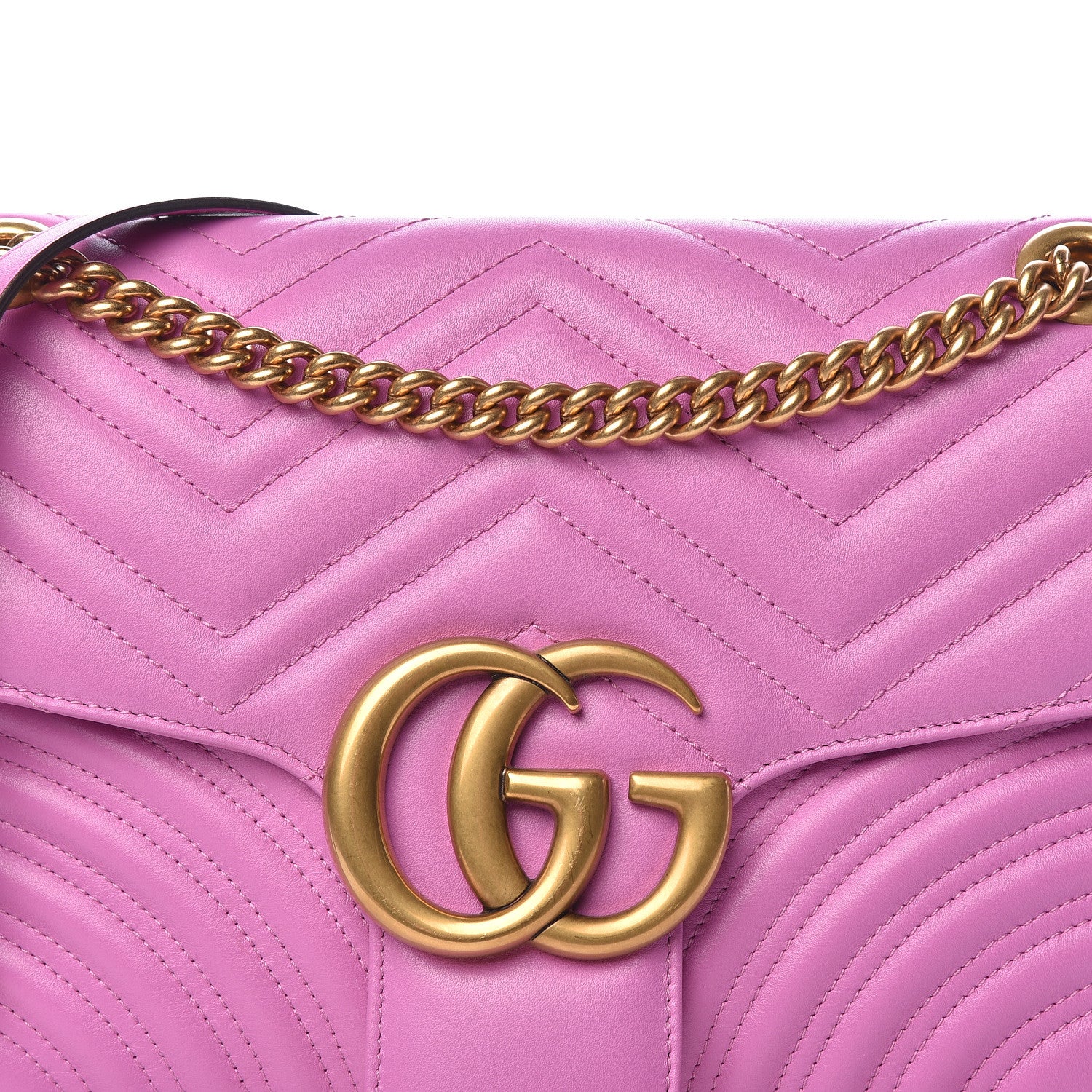 Gucci Calfskin Matelasse Medium GG Marmont Shoulder Bag Candy Mousse 10 of 10