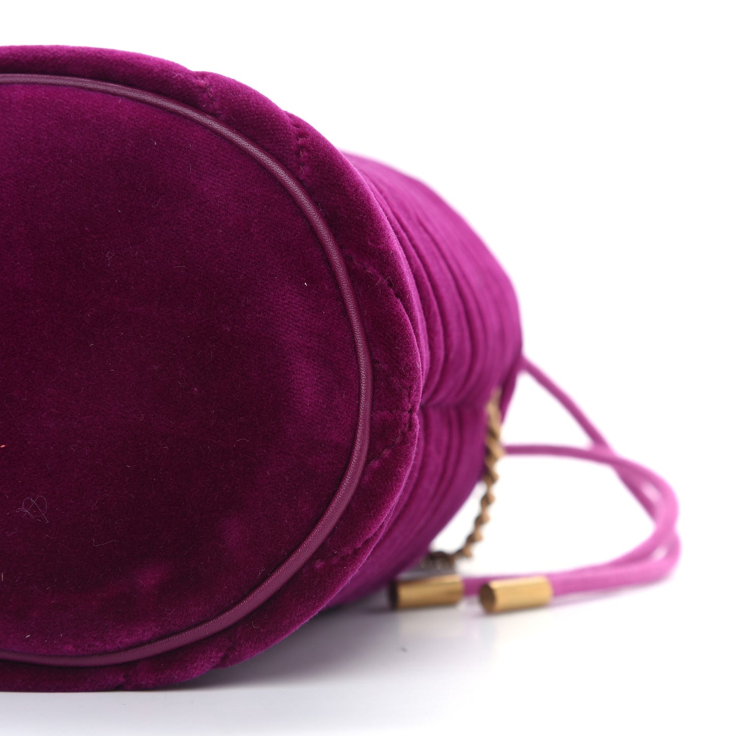 Velvet Matelasse Mini GG Marmont 2.0 Bucket Bag Fuchsia Violet Cyclamen
