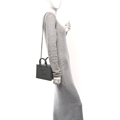 Chanel Calfskin Quilted Studded Square Vanity Case Grey 2 of 10