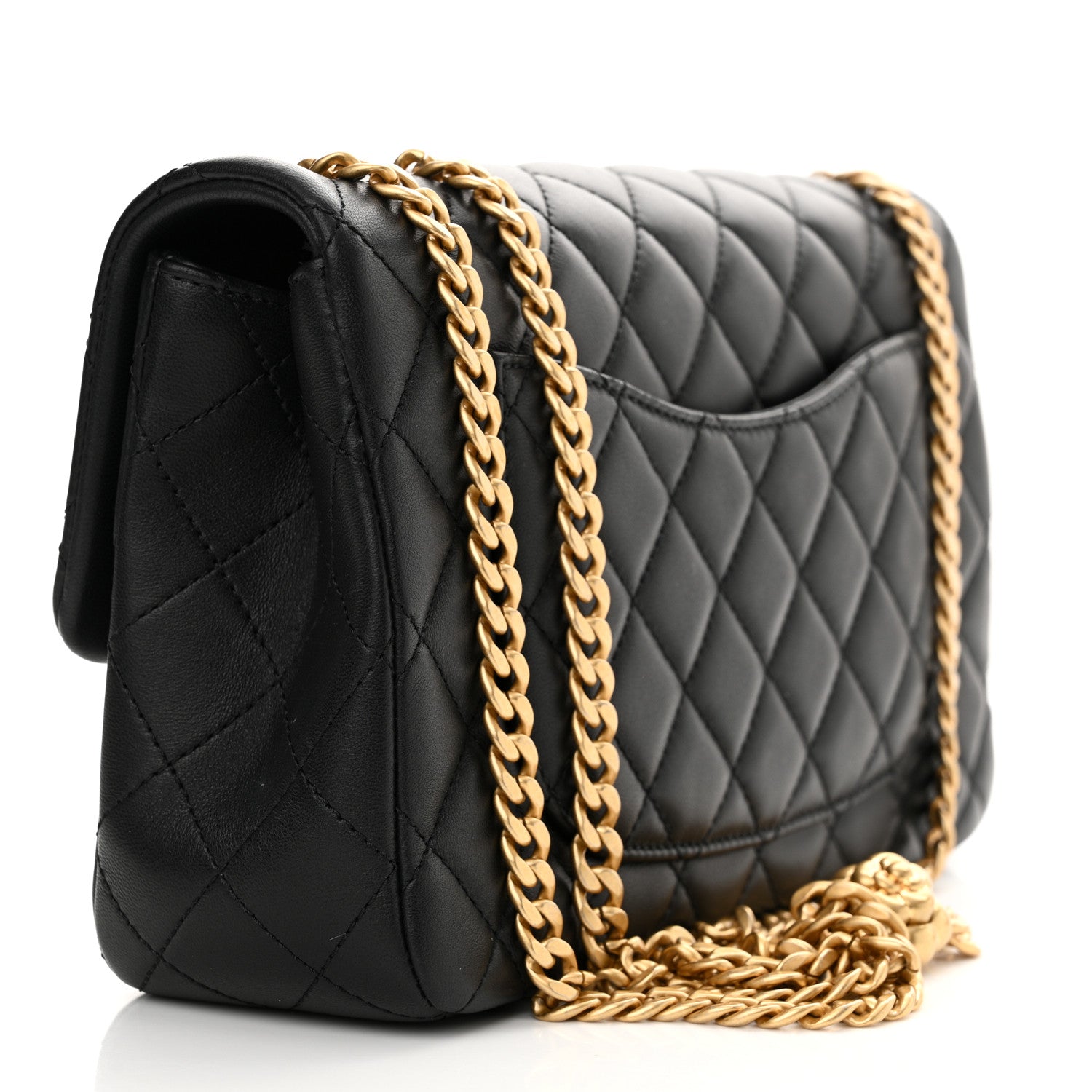 Chanel Lambskin Quilted Small Sweet Camellia Flap Black 3 of 11