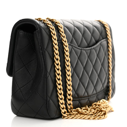 Chanel Lambskin Quilted Small Sweet Camellia Flap Black 3 of 11