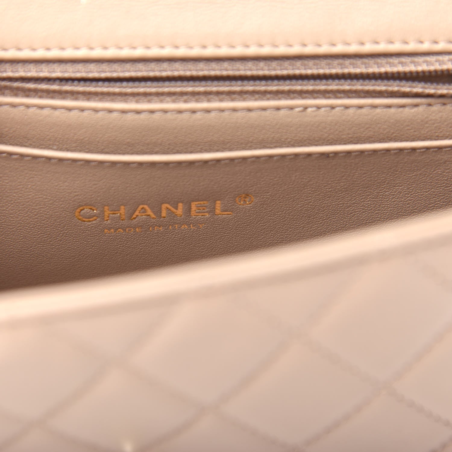 Chanel Lambskin Quilted Mini Rectangular Flap Dark Beige 6 of 10