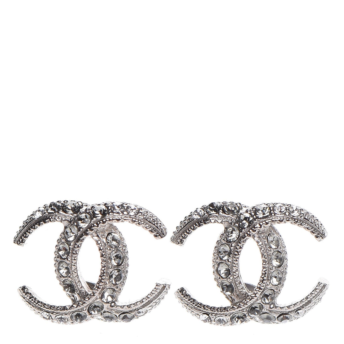Crystal CC Moon Earrings Silver