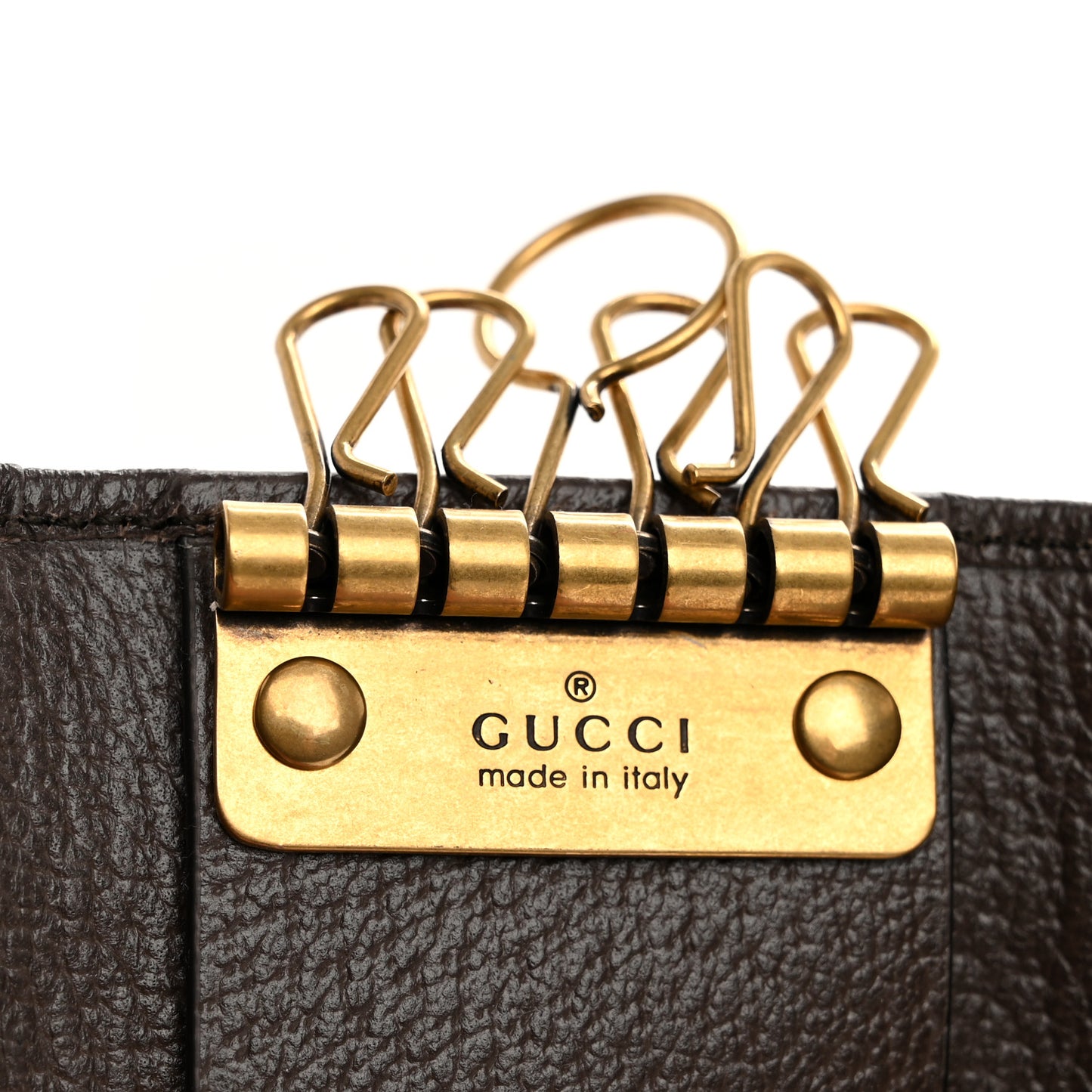 GG Supreme Monogram Web Ophidia 6 Key Holder Case Beige New Acero