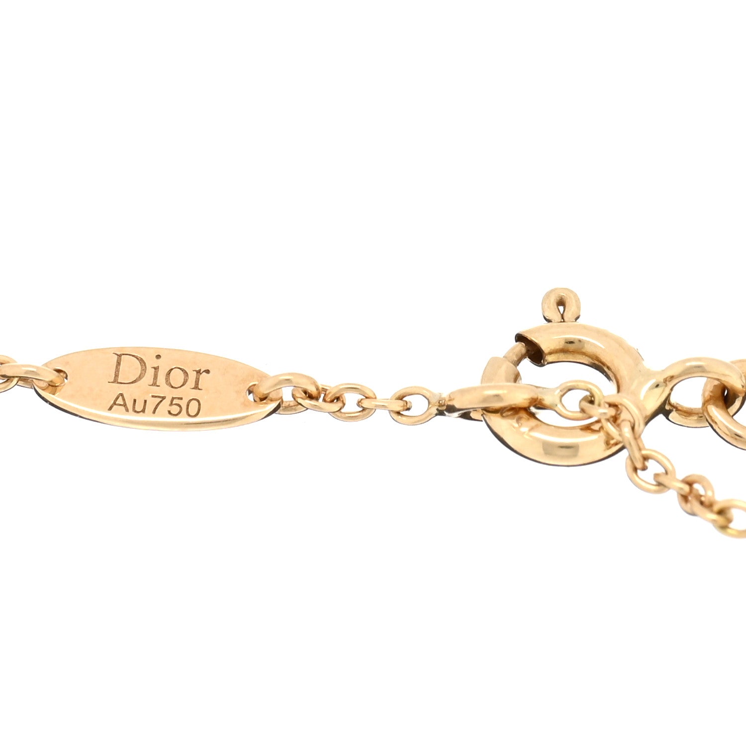 Christian Dior 18K Yellow Gold Diamond Black Onyx Mother of Pearl Rose Celeste Bracelet 4 of 5