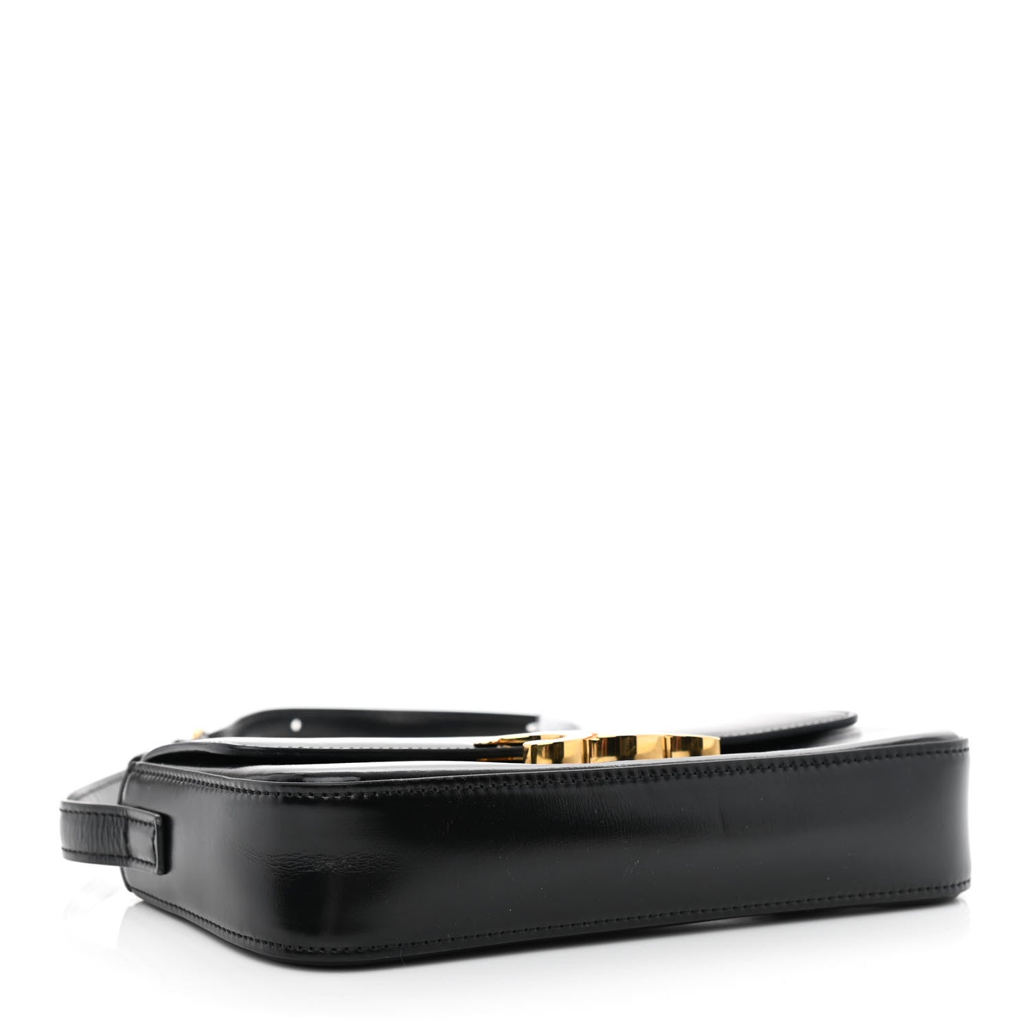 Celine Shiny Calfskin Triomphe Shoulder Bag Black 3 of 12