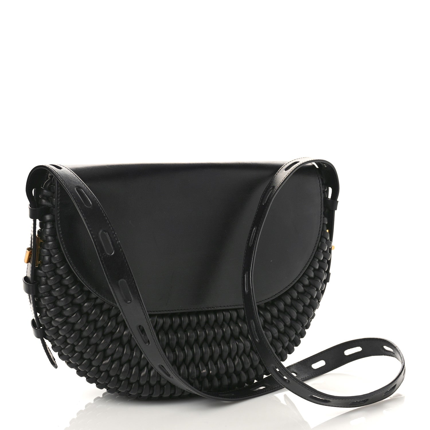 Tom Ford Calfskin Woven T-Twist Crossbody Black 3 of 10