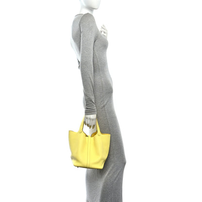 Hermes Taurillon Clemence Picotin Lock 22 MM Limoncello 2 of 12