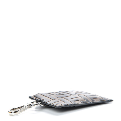 Fendi Vitello Century Bi-Color FF 1974 Embossed Coin Purse Maya Black 3 of 9
