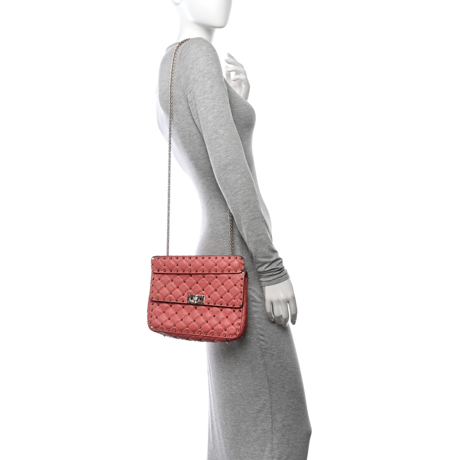 Valentino Garavani Nappa Medium Rockstud Spike Shoulder Bag Paradise Rose 2 of 10