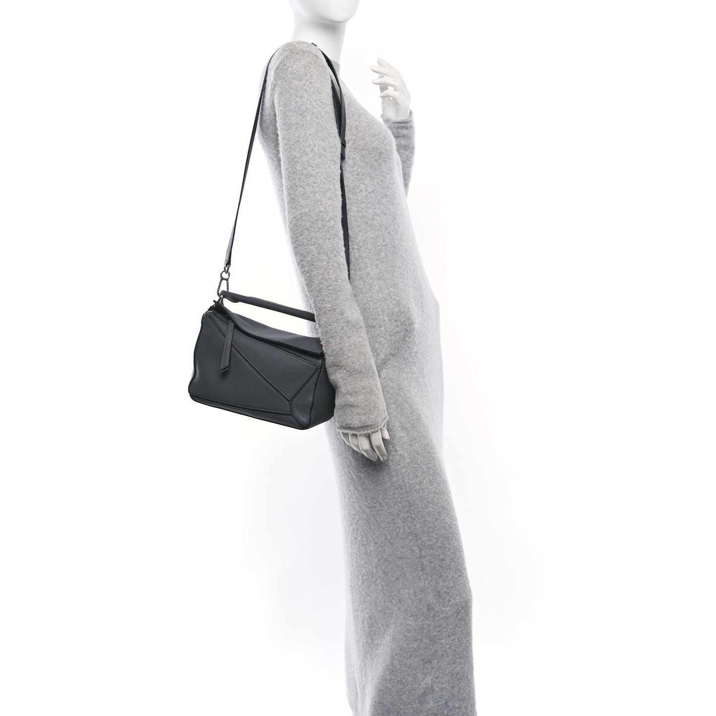 Calfskin Small Puzzle Bag Dark Grey