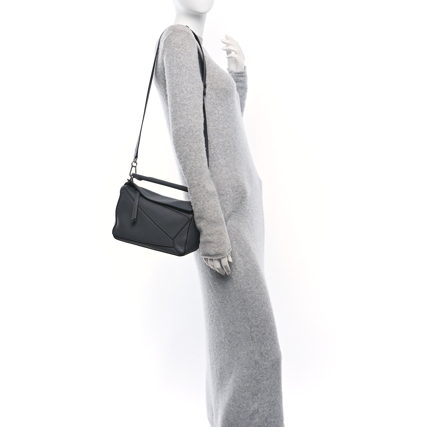 Loewe Calfskin Small Puzzle Bag Dark Grey 2 of 9