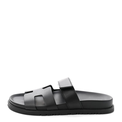 Hermes Calfskin Womens Chypre Sandals 36 Black 1 of 9