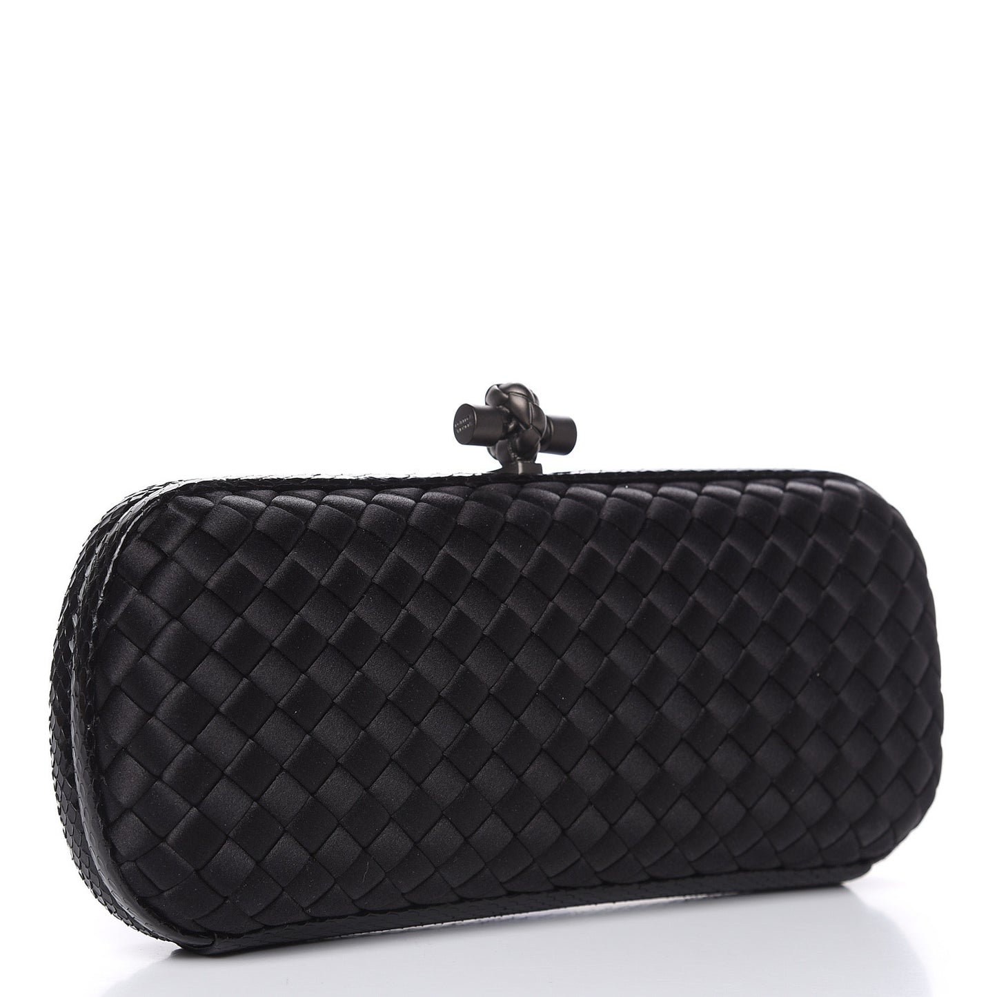 Satin Ayers Intreccio Impero Stretch Knot Clutch Black