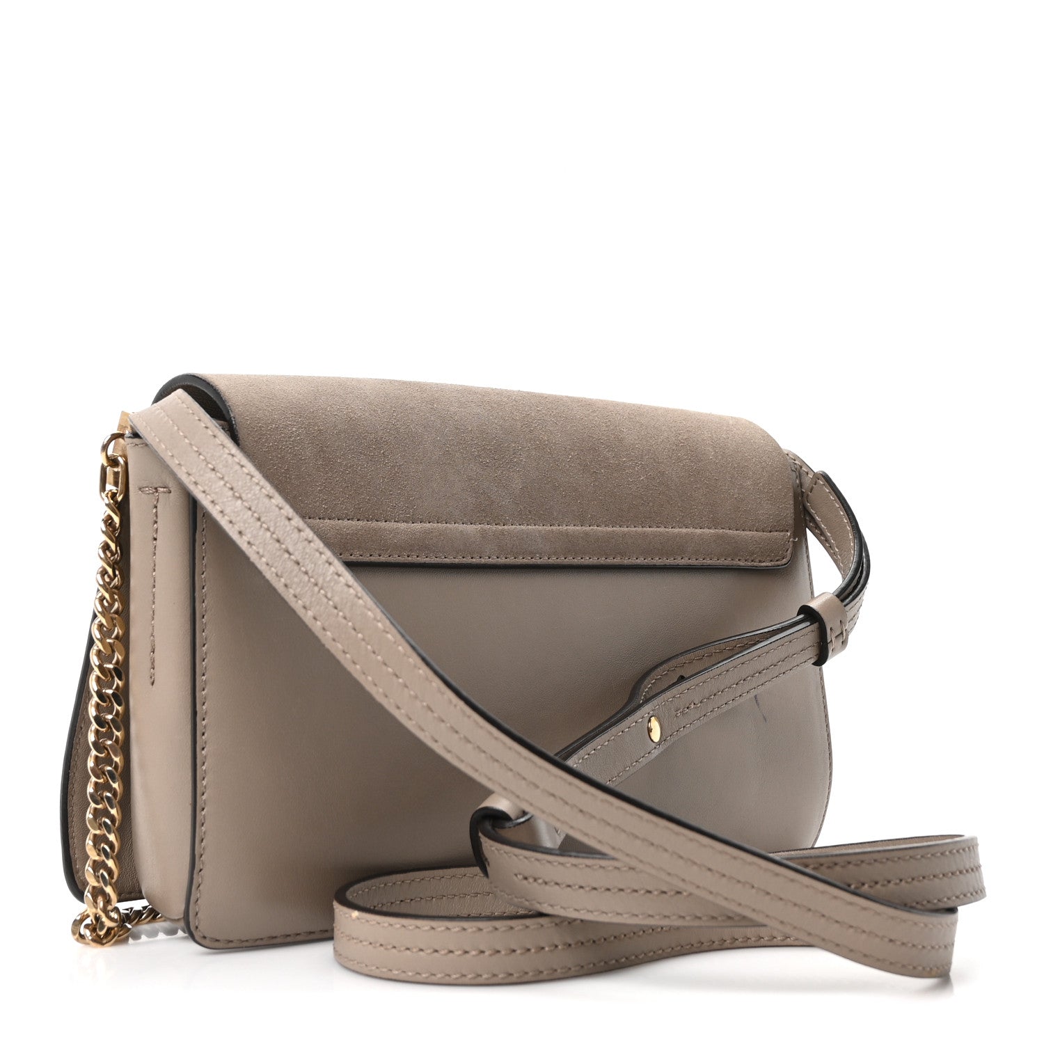 Chloe Suede Calfskin Small Faye Shoulder Bag Motty Grey 3 of 10
