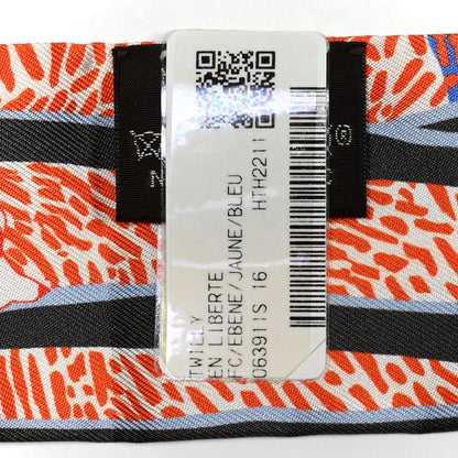 Hermes Silk En Liberte Twilly Ebene Jaune Bleu 4 of 4