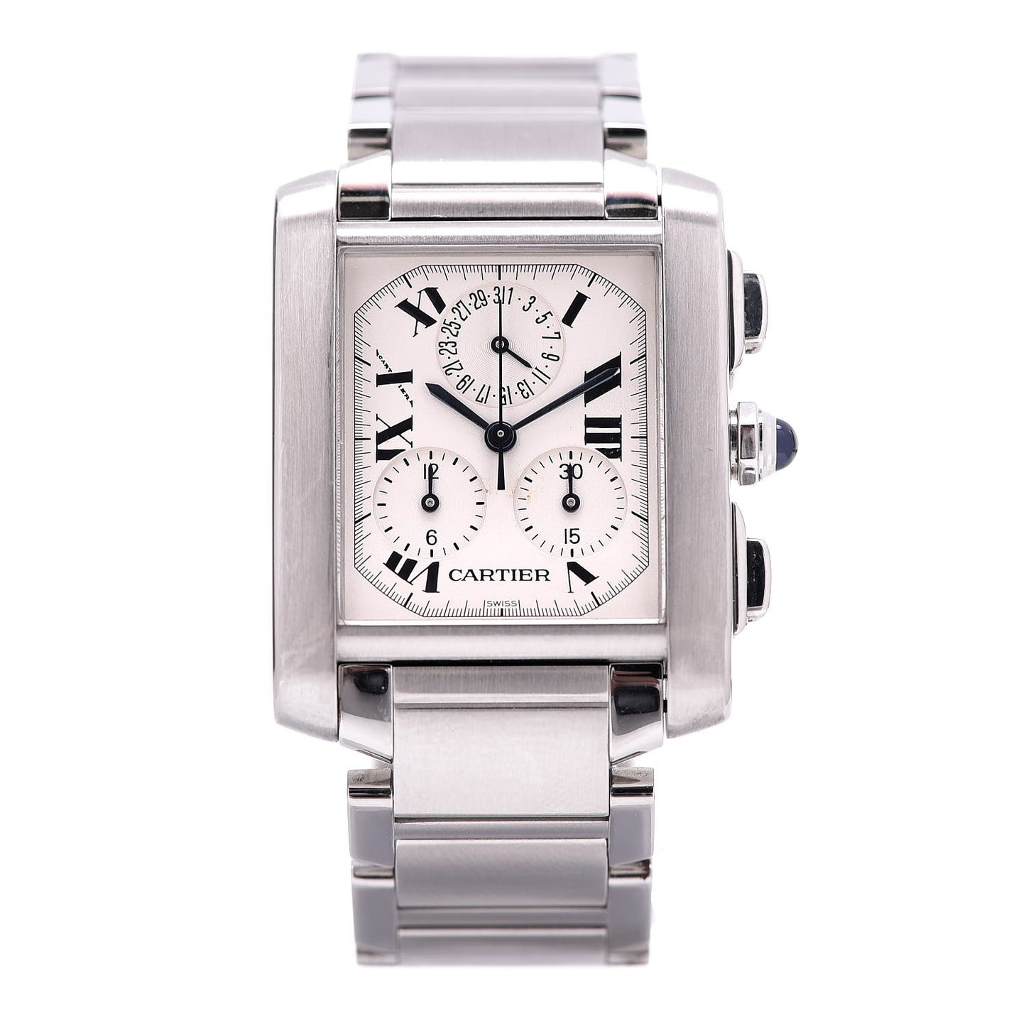 Stainless Steel 28mm Tank Francaise Chrono Reflex Quartz Watch