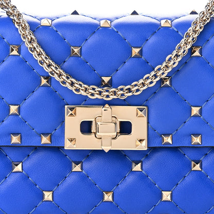 Valentino Garavani Nappa Small Rockstud Spike Shoulder Bag Acid Blue 7 of 9
