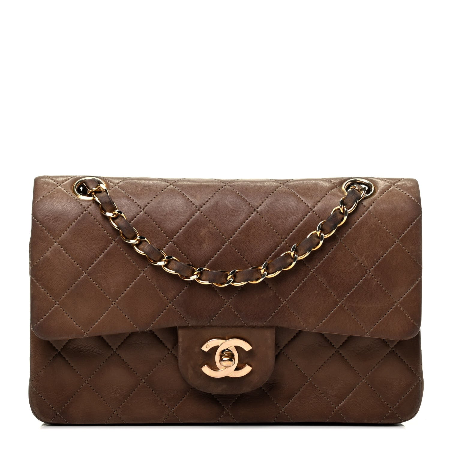 Chanel Lambskin Quilted Small Double Flap Dark Brown 1 of 8