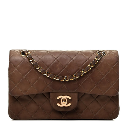 Chanel Lambskin Quilted Small Double Flap Dark Brown 1 of 8