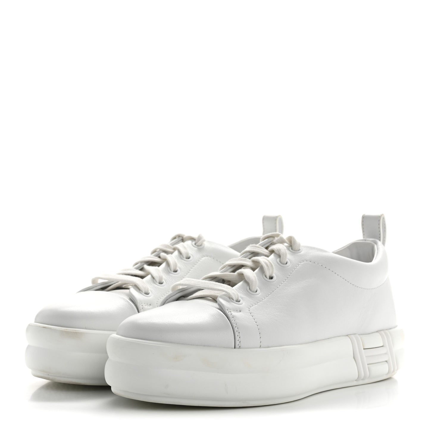 Calfskin Womens Happy Sneakers 37 White