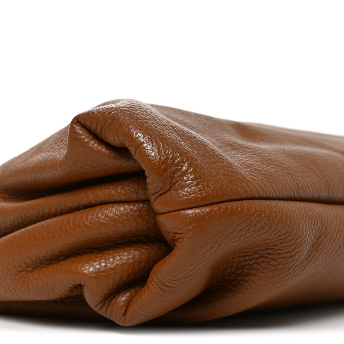Grained Calfskin Softbit Maxi Shoulder Bag Brown
