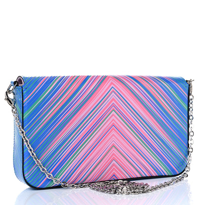 Louis Vuitton Epi Tropical Pochette Felicie Blue Rose 5 of 13
