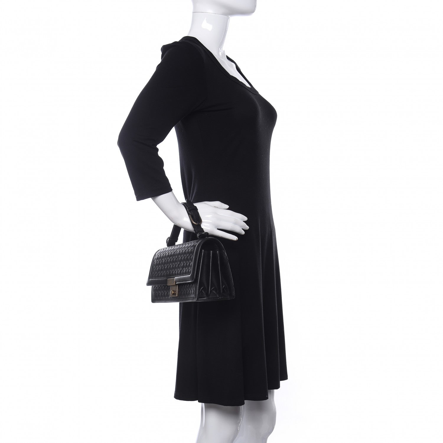 Bottega Veneta Nappa Intrecciato Top Handle Bag Black 2 of 9