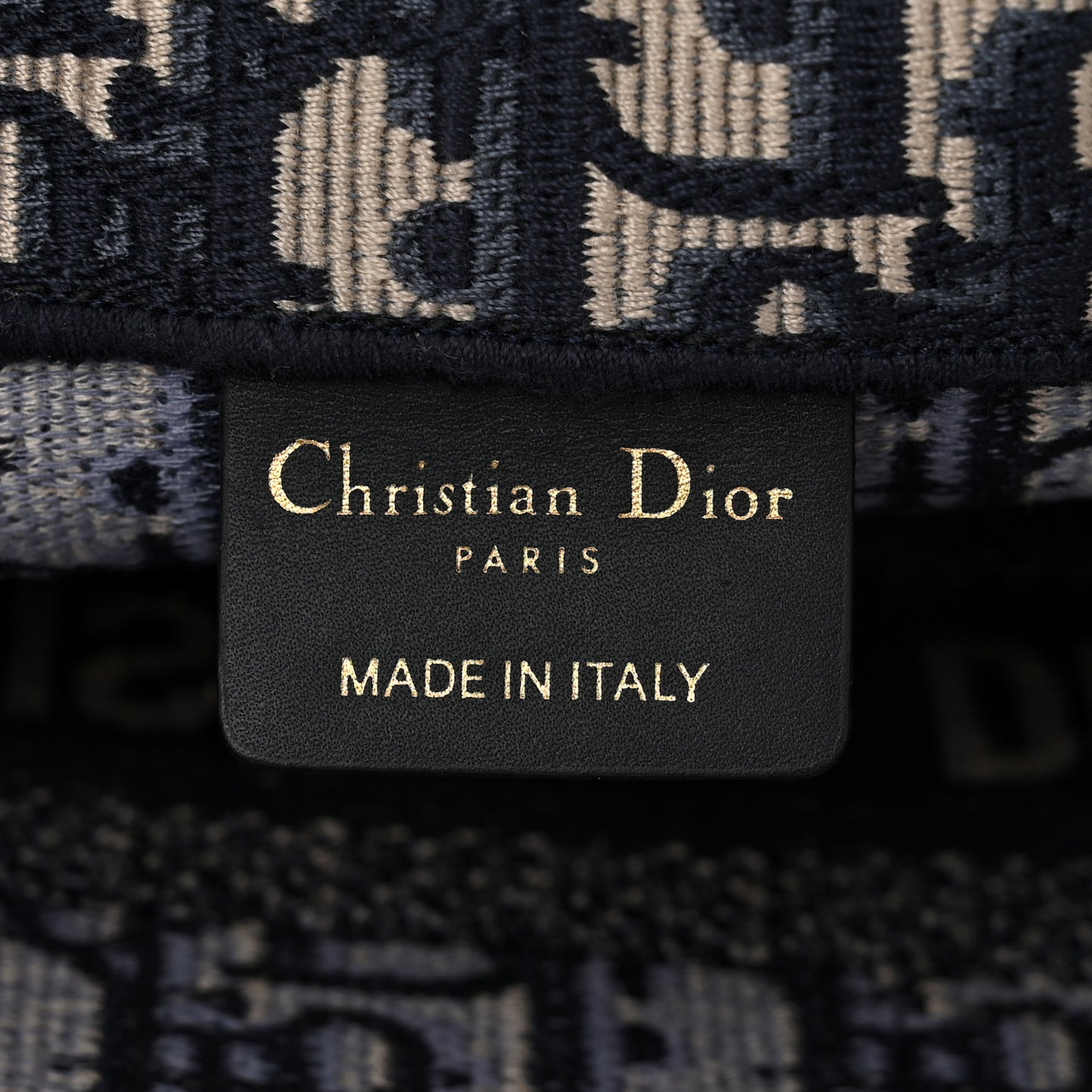 CHRISTIAN DIOR Oblique Small Book Tote Blue Multicolor