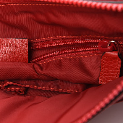 Gucci Nylon Monogram Dollar Calfskin Flat Messenger Bag Vibrant Red 9 of 10