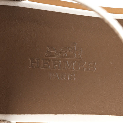 Hermes Epsom Santorini Sandals 37 White 7 of 9