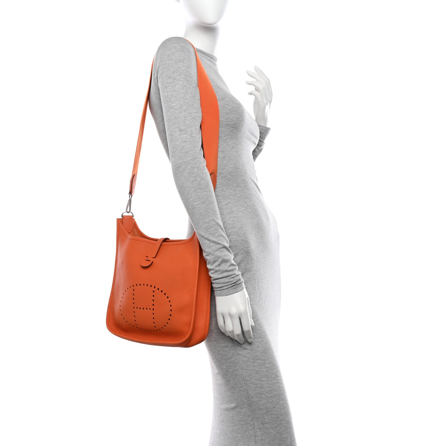 Hermes Taurillon Clemence Evelyne PM Orange 2 of 10