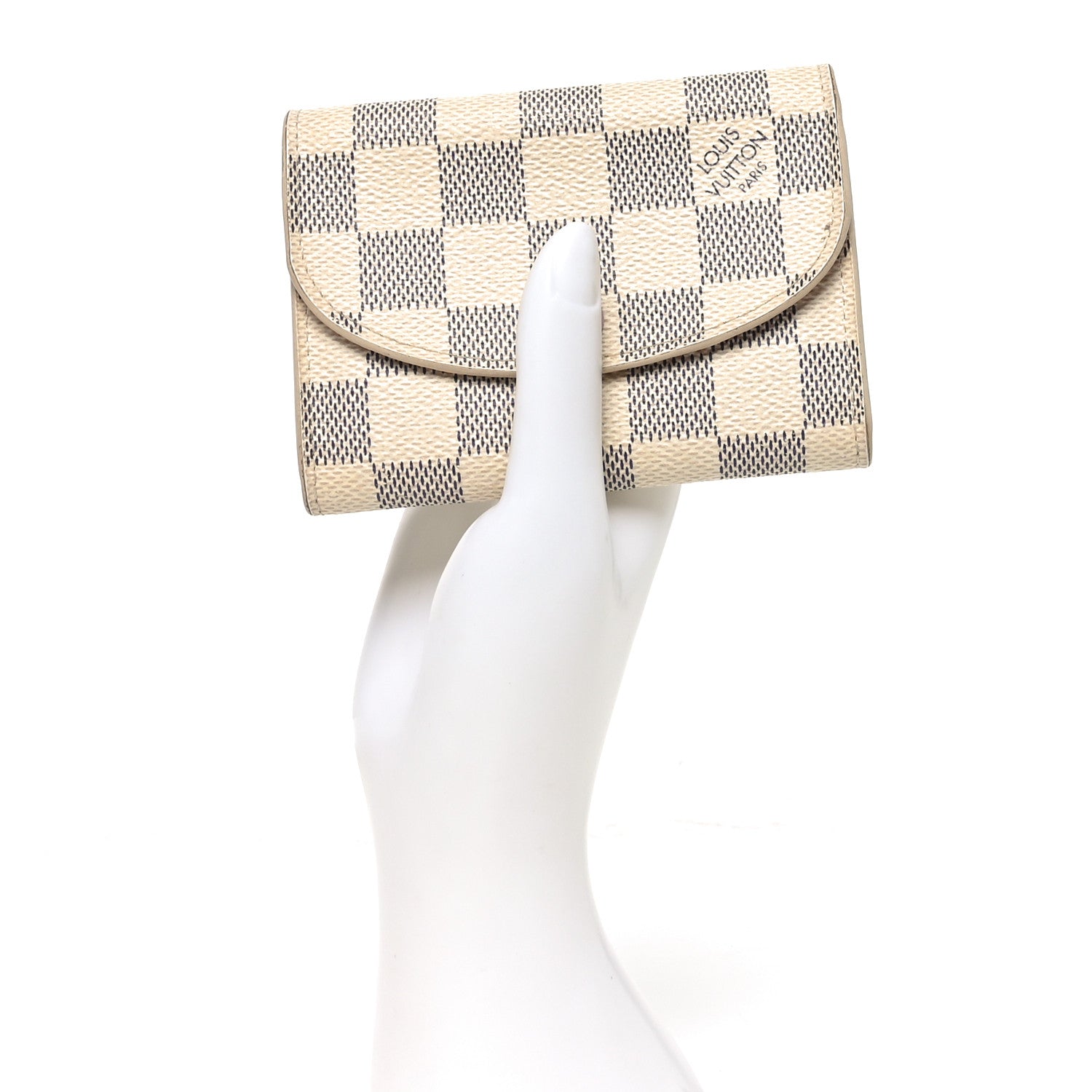 Louis Vuitton Damier Azur Rosalie Coin Purse Rose Ballerine 2 of 8