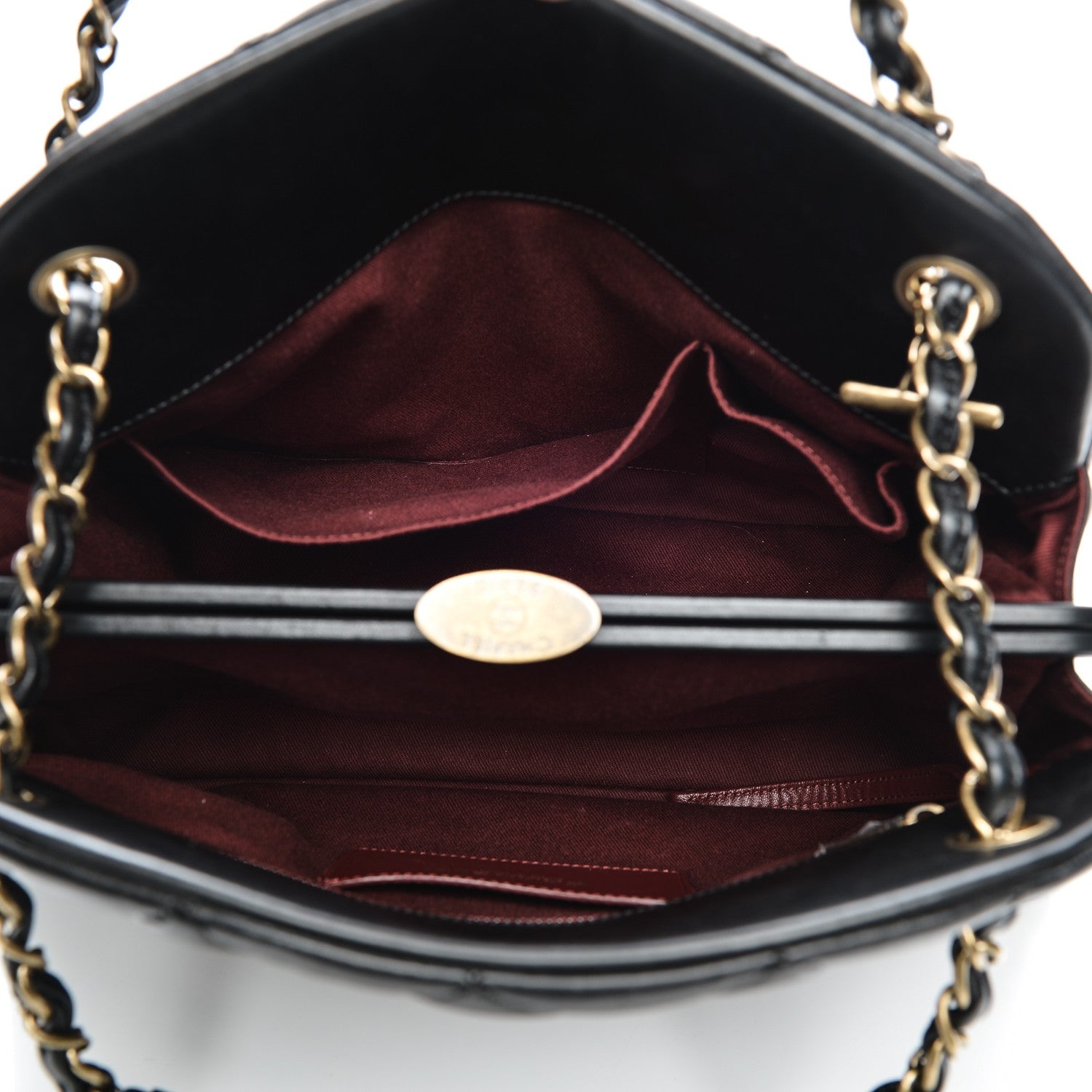 Chanel Aged Calfskin Large Just Mademoiselle Bowling Bag Black 5 of 8