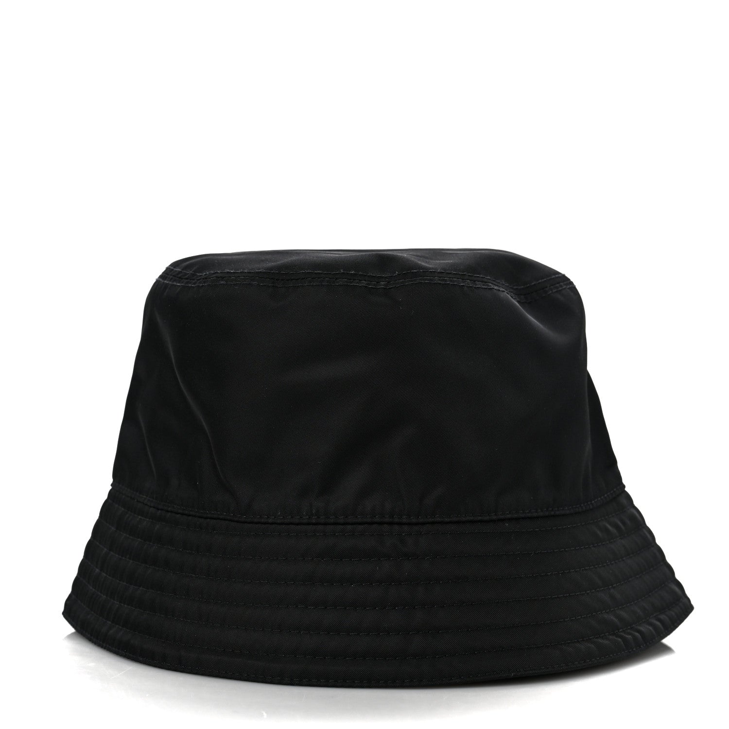 Prada Re-Nylon Metal Triangle Logo Womens Bucket Hat M Black 2 of 7